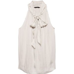 Banana Republic satin tie-neck blouse